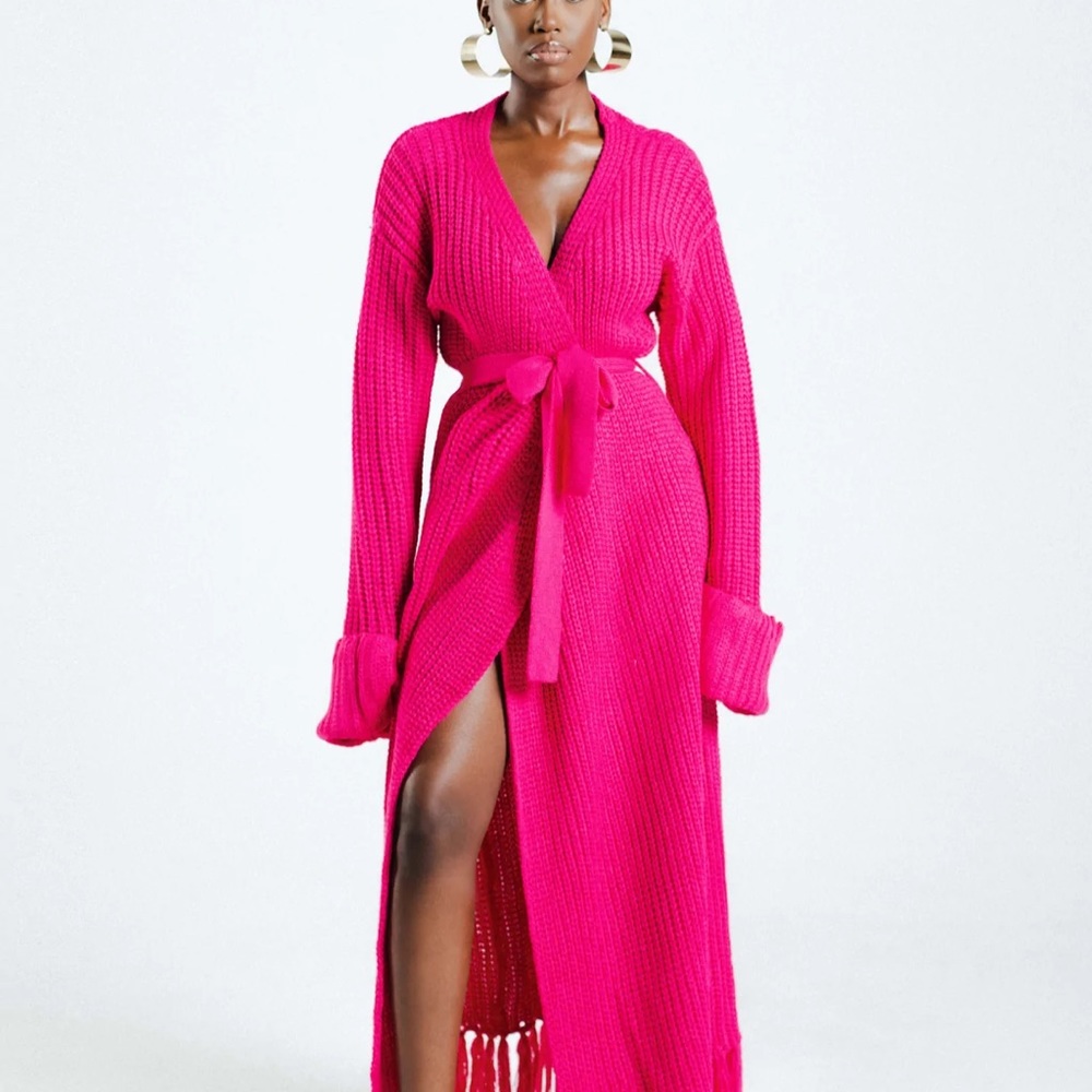 NWOT: PINK MIYA KNIT CARDIGAN DRESS